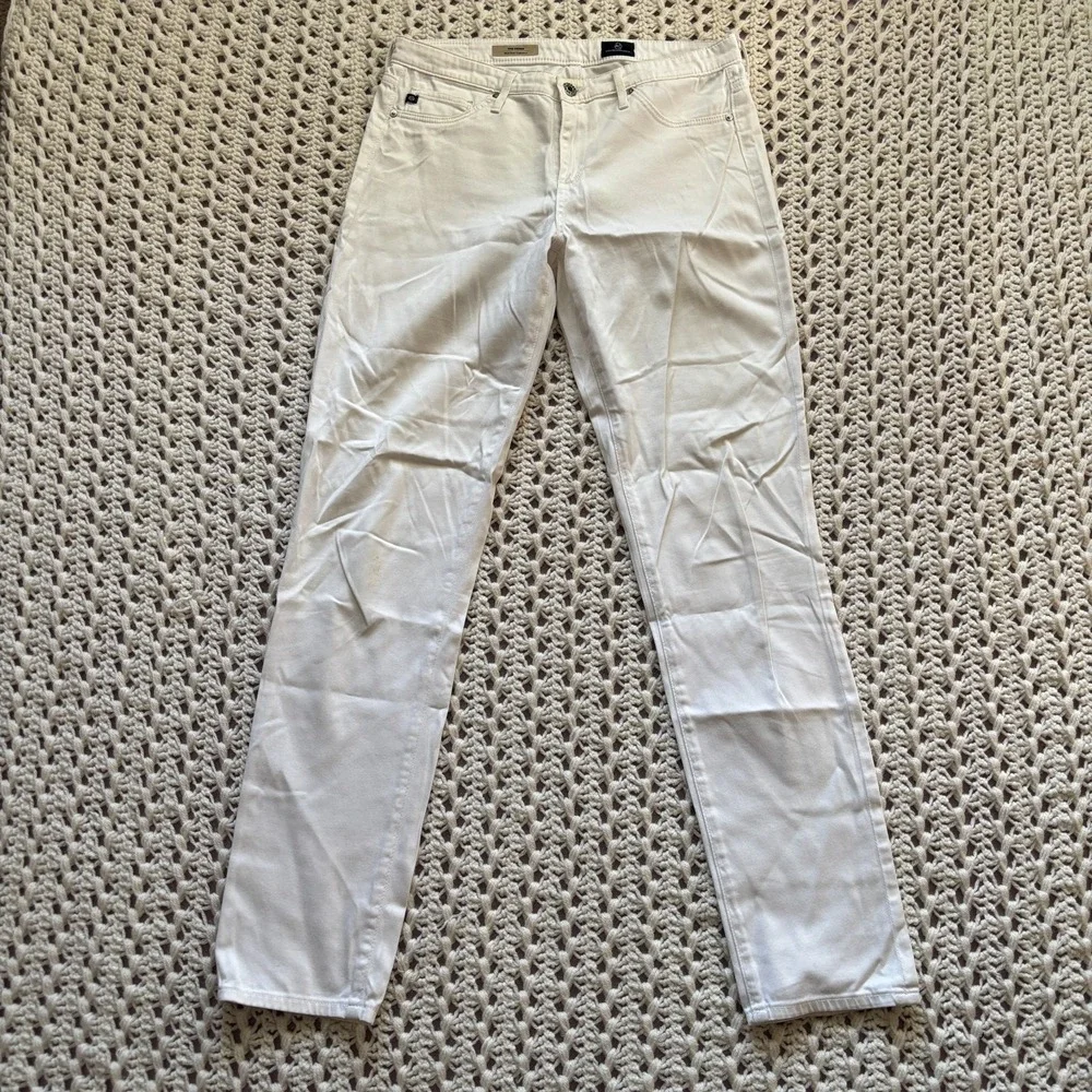 Adriano Goldschmied Prima Cigarette Cotton Pants Women SZ 30 white Made in USA
